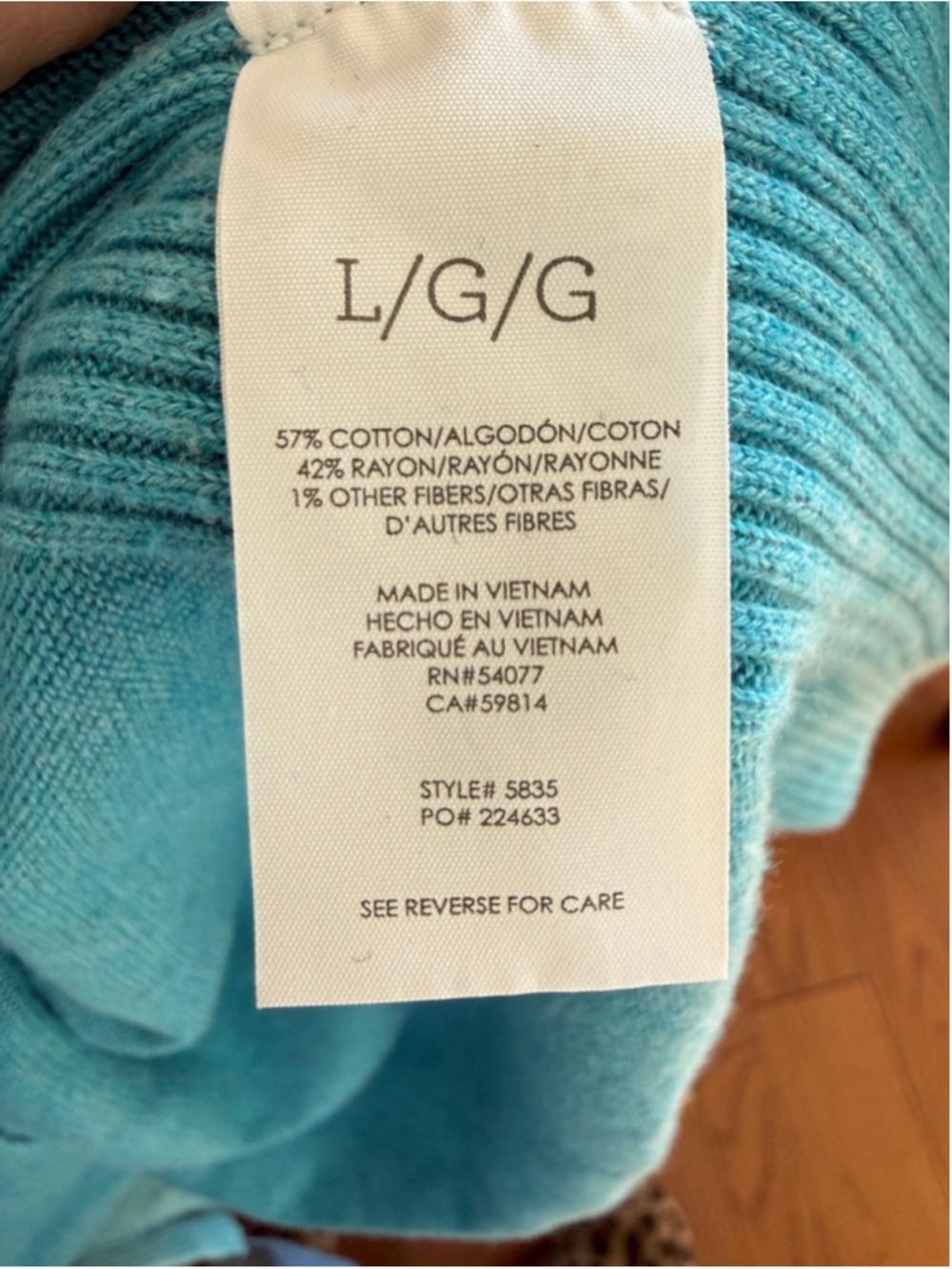 CAbi Turquoise Blue Hop To Hoodie Sweater Size L EUC - Picture 7 of 7